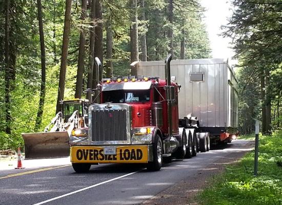 oversized load transport on highway